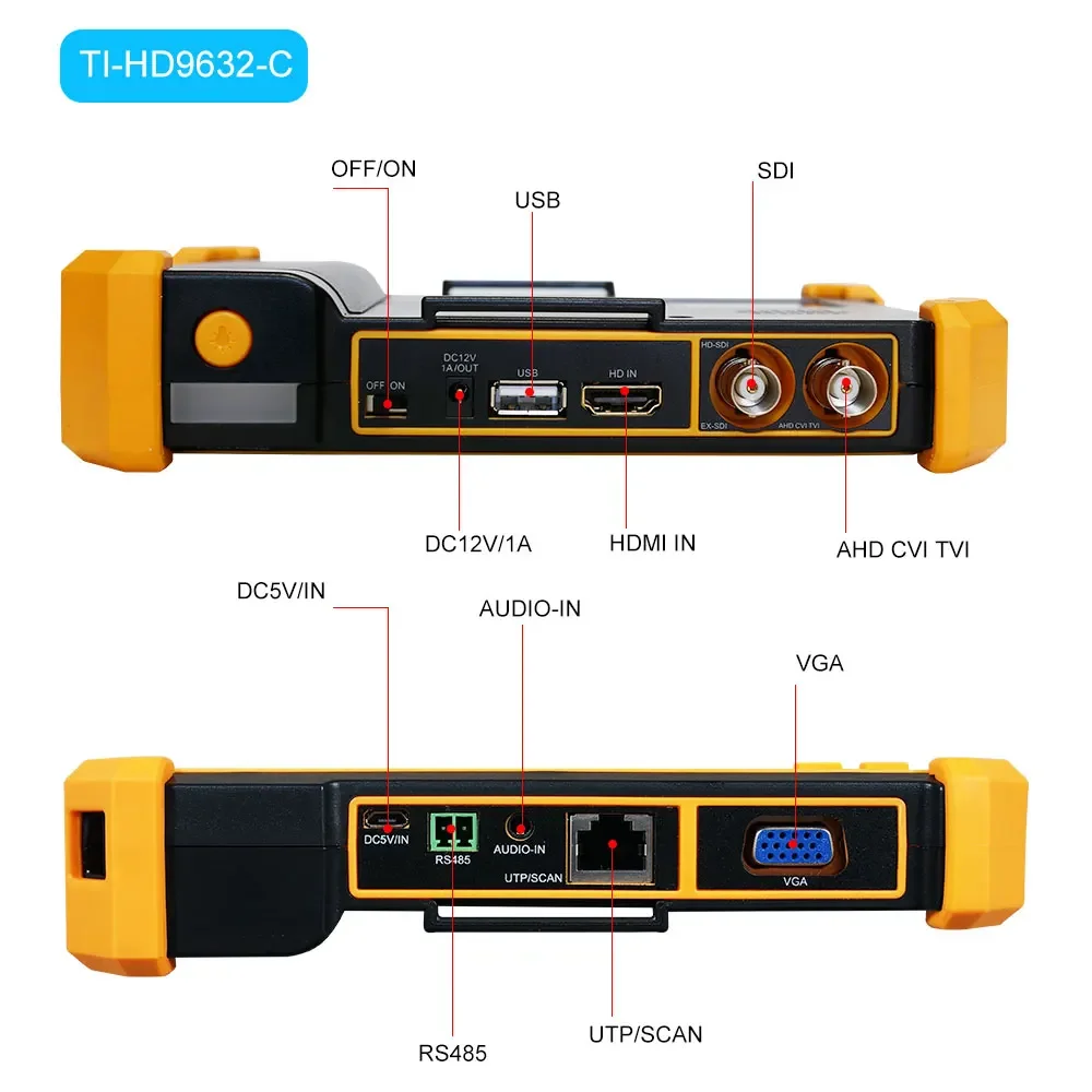PEGATISAN 5in CCTV Tester 8MP AHD CVI TVI SDI Video Surveillance Camera Monitor 4K Cftv Tester with HDMI VGA Input Cable Tracker