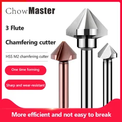 Drill Bit 1 Flute 3 Flute Chamfer Countersink Drill Bit 6pcs 6.3-20.5mm 90° Degree HSS Chamfering Cutter Wood Metal Hole Drillin
