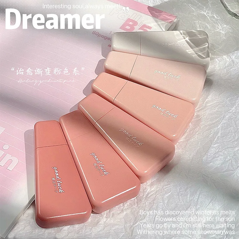 Correction Tape 6 Pcs/set Gradient Pink White Out Correction Tape Cute Large Capacity Correction Tape Student Prize Stationery School Supplies