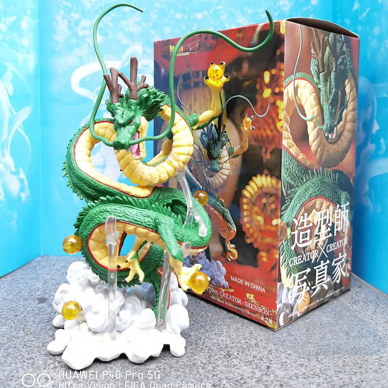 Anime Periferiche Seven Dragon Ball Super Saiyan Shenron Dragon Ball Son Goku Statue Pvc Action Figure Modello Da Collezione Toy Box