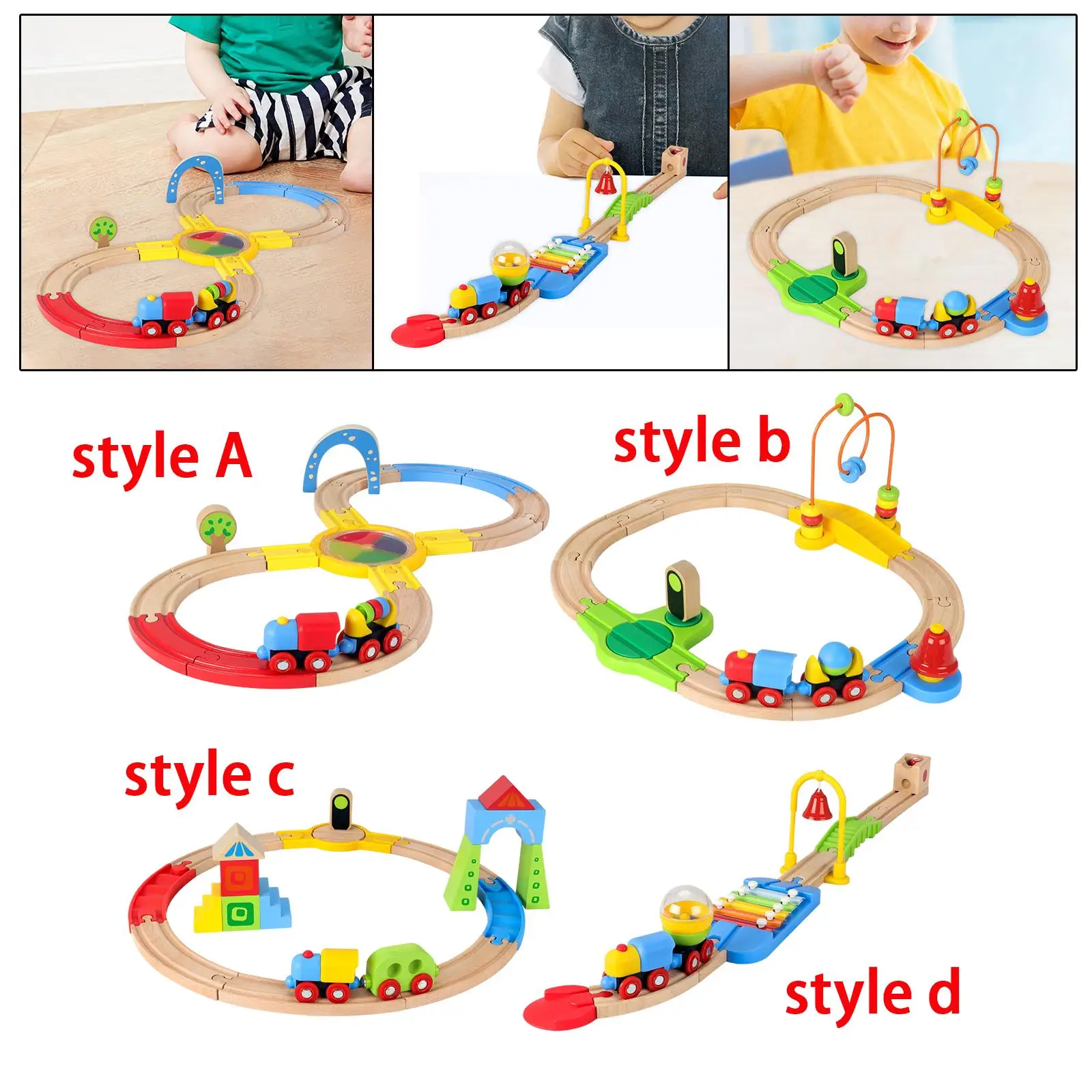 

Wooden Train Track Children's Toy Interactive Kids Wood Toy Train Train Railway Set for Children Age 3~6 Preschool Toddler Gifts