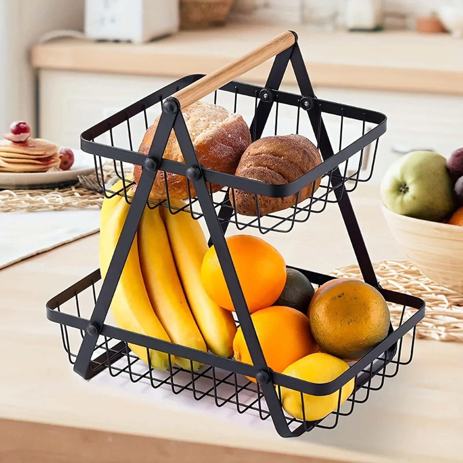 Kitchen Storage Rack Portable Candy Tray and Fruit Basket Kitchen Vegetable & Fruit Storage Rack Multi-functional Snack & Vegetable Organizer
