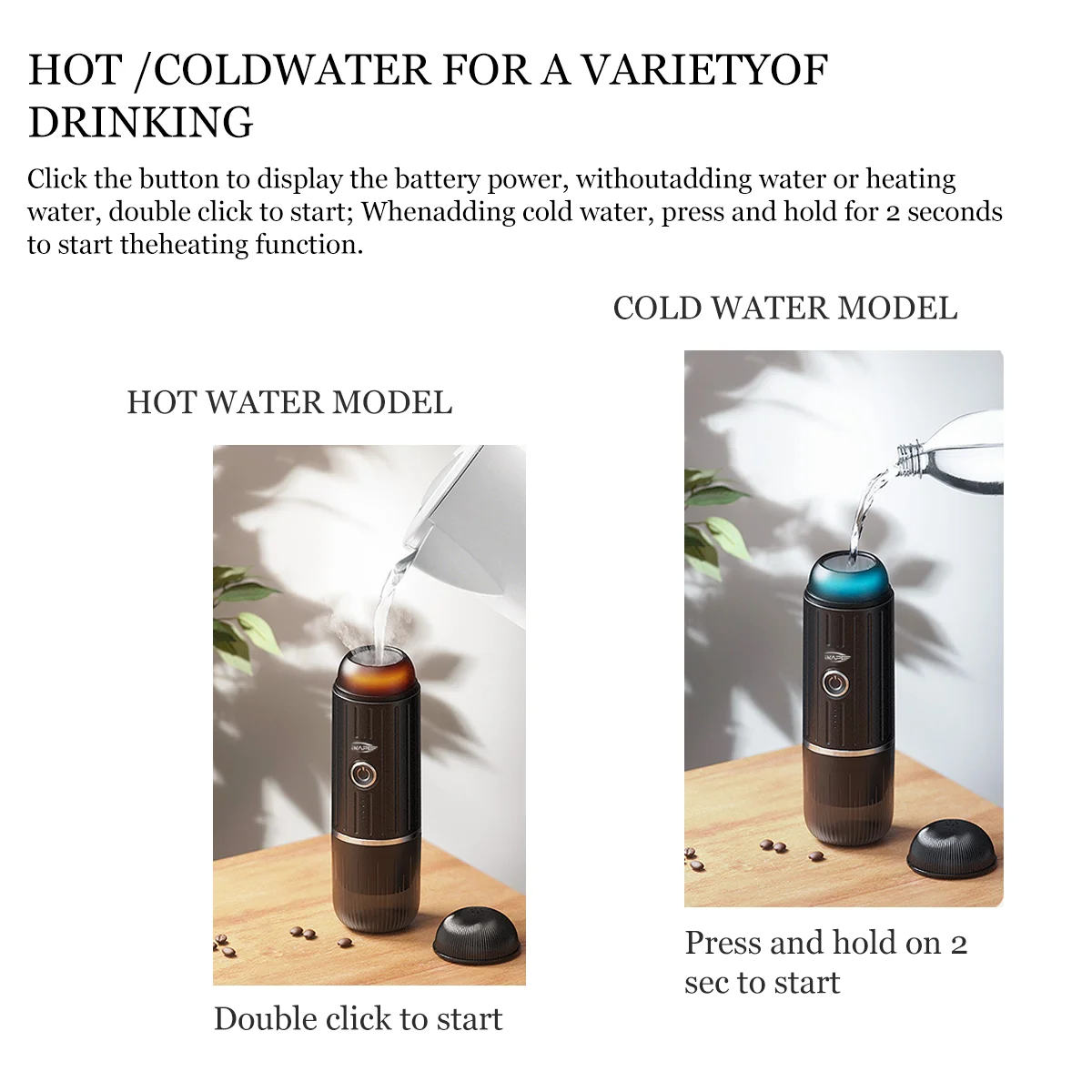 Ikape-ポータブル電気エスプレッソメーカー、温水と冷水用のカプセル