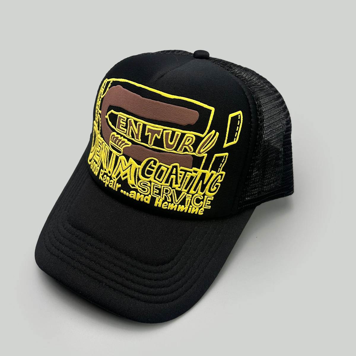 Amerikanischer Stil 3D-Gedruckte Buchstaben-Baseballkappen Neue Unisex Sonnenschutz Atmungsaktive Farbblock Vielseitige Mesh-Trucker-Caps – Detail 12