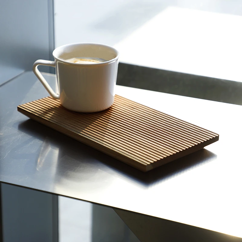 Japanese Rectangular Tea Tray Wooden Table Luxury Walnut Modern Trays Decoration Kitchen Nonslip Plateau Household Decorative images - 6