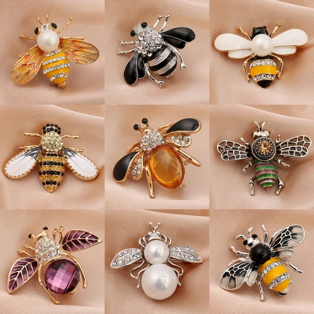 1 piece of women's European and American trendy little bee pearl brooch for fashionable dressing, banquet, party, holiday gift