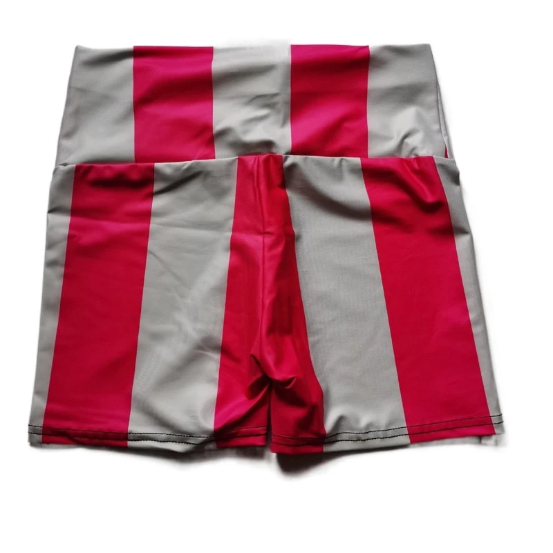 High Waisted Shorts for Women Cute White Harajuku Fashion Push Up Night Club Gym Cycling Striped Fitness Shorts Woman Summer