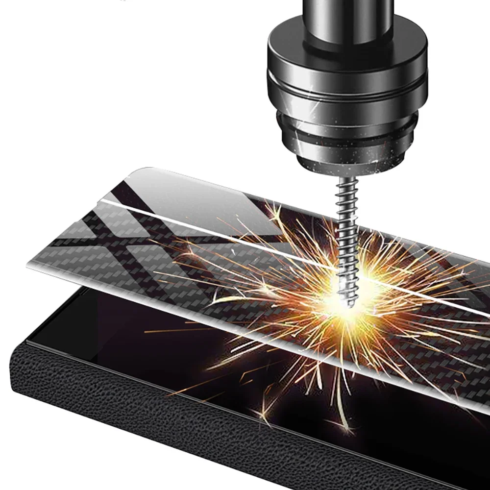 For Samsung Galaxy Z Fold 5 Case Leather & Fashion pattern Glass Hard Back Flip Cover for Galaxy Z Fold5 5G Funda