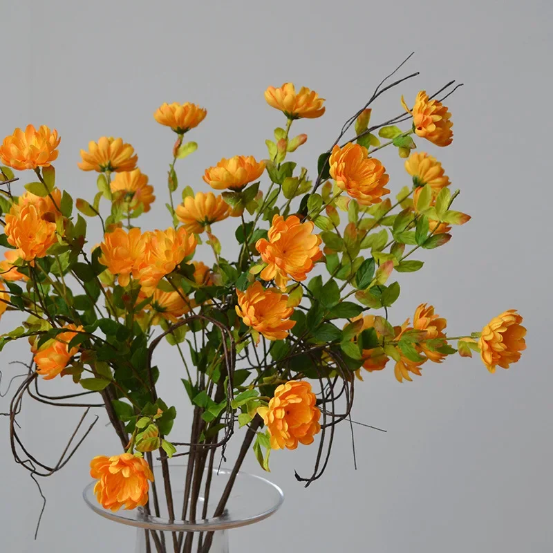 50 cm wilde Chrysantheme, künstliche Blume, europäisches Retro-Haus, Hochzeitsfotografie, nostalgisches Gänseblümchen, romantisches Blumenarrangement