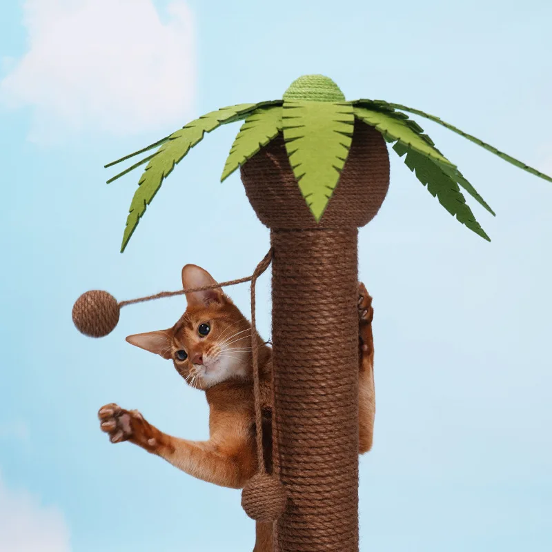 

Coconut Tree Cat Scratching Post Cat Climbing Frame Sisal Cat Scratching Board Vertical Durable Non-flaking Cat Climbing Post