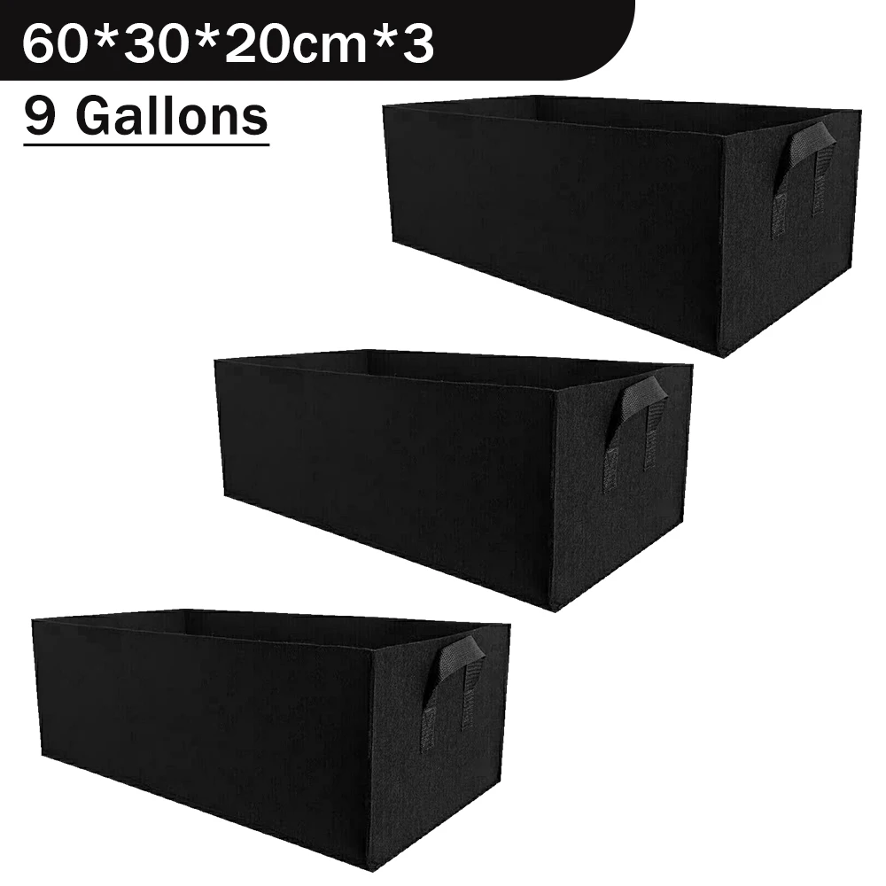 3 Black 9Gallons