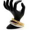 1pc 18k Gold Plated Stainless Steel Elasticity Polish Thick Bracelet Trendy Hip-Hop Metal Bangle Unisex Jewelry Gifts 60mm 6
