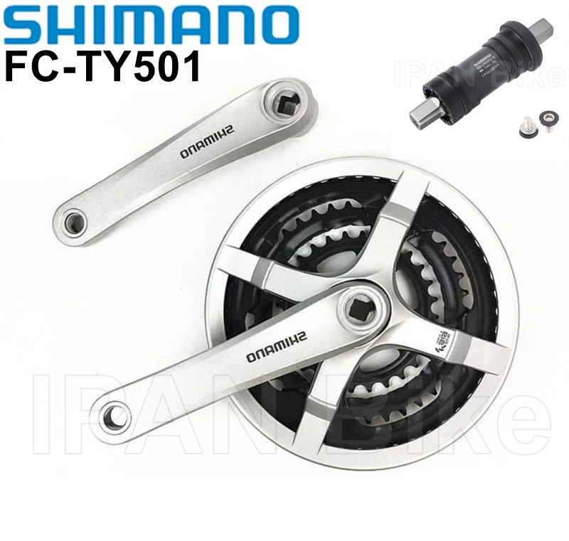 Shimano Tourney FC-TY501 Bike Crankset 24-34-42T/28-38-48T Bicycle ...