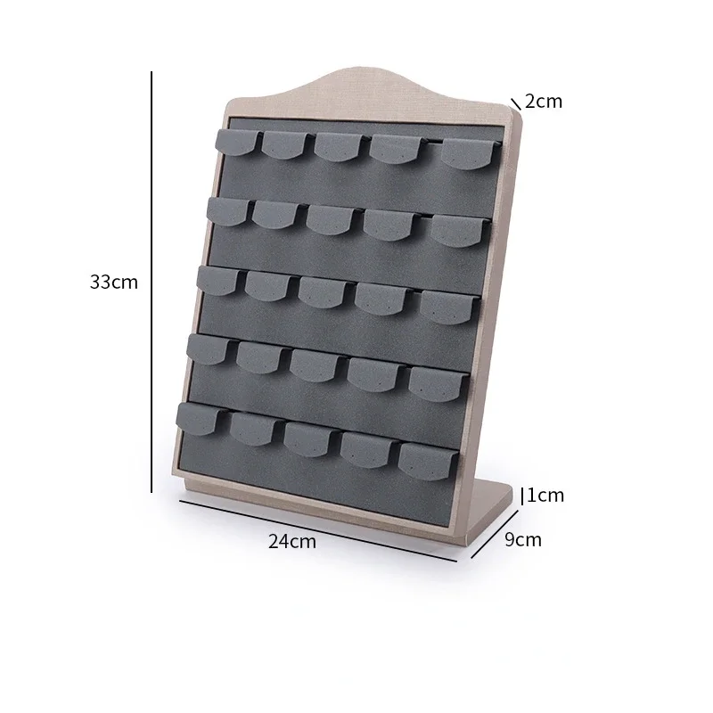 PU Leather Earring Display Stand Holder Luxury Ear Stud Storage Holder Shelf For Counter Live Display Prop