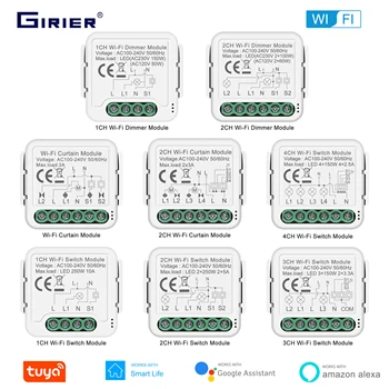 GIRIER Tuya สมาร์ท WiFi Light/ผ้าม่าน/Dimmer โมดูลสวิทช์สนับสนุน 2 ทิศทางทํางานร่วมกับ Alexa เฮ้ Google Alice ไม่ต้องใช้ฮับ 1
