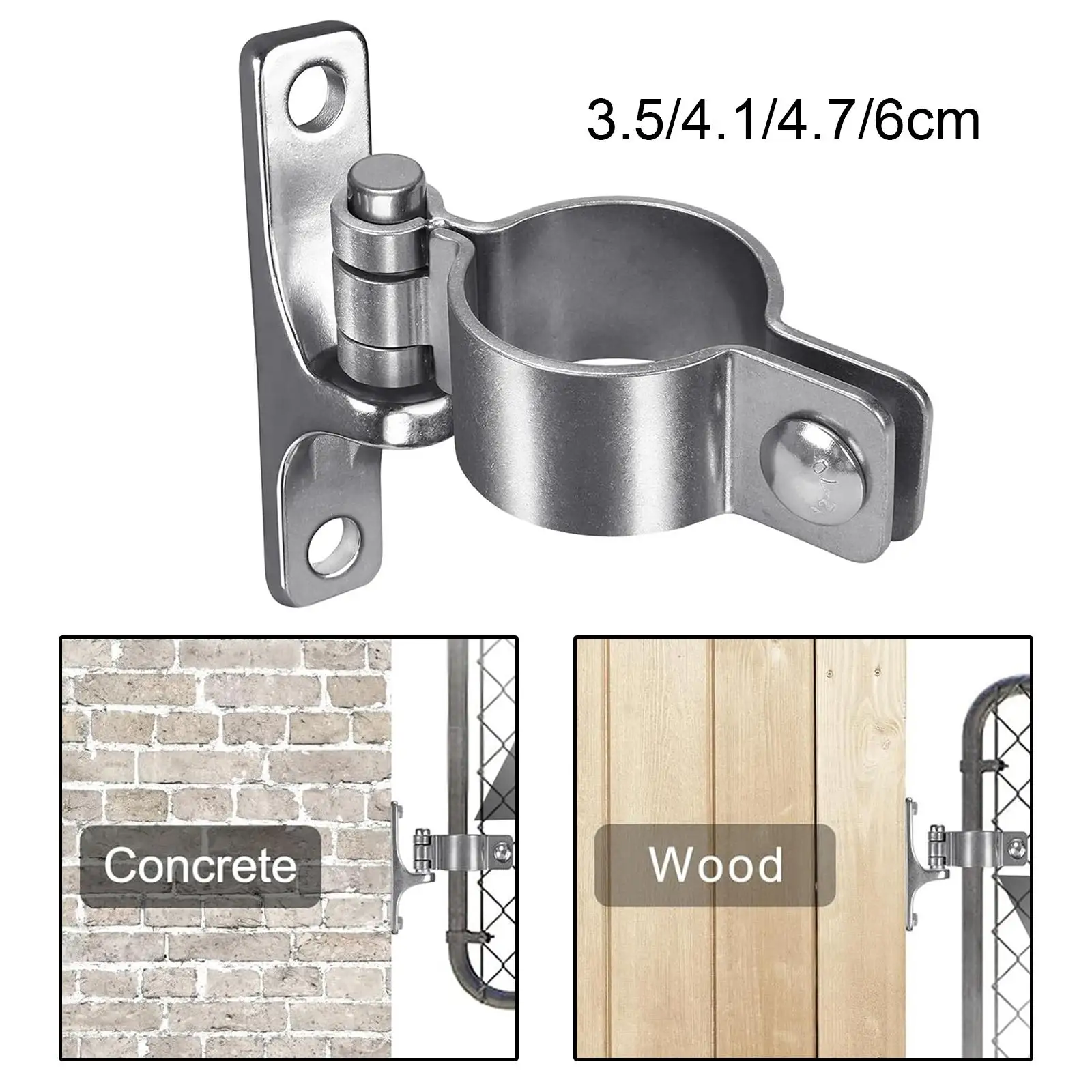 Gate Hinges Gate Post Hinge Chain Link Fence Thick,Sturdy,Hardware,Heavy Duty Parts Fence Post Stainless Steel Wall Mount
