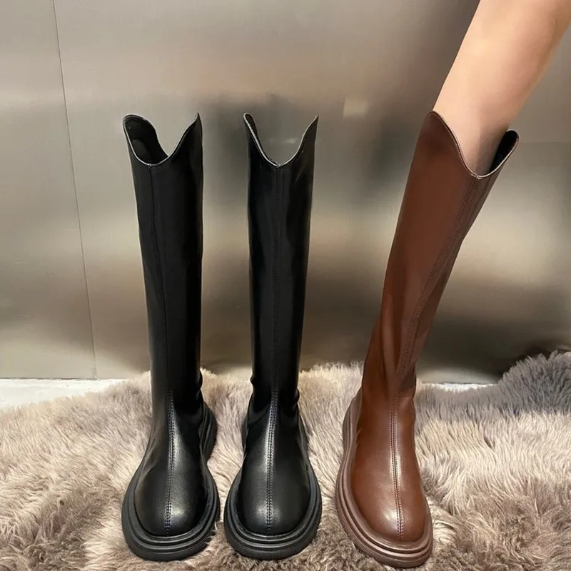 

Thick Sole Women Over-the-knee Boot Thigh High Boots Winter 2024 New Female Long Boots Platform Chunky Heels Ladies Autumn Shoes