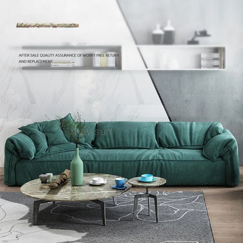 

Minimalist Modern Fabric Sofa Apartment Small Apartment Nordic Sofa Three Person Living Room Complete Creative Designer Villa