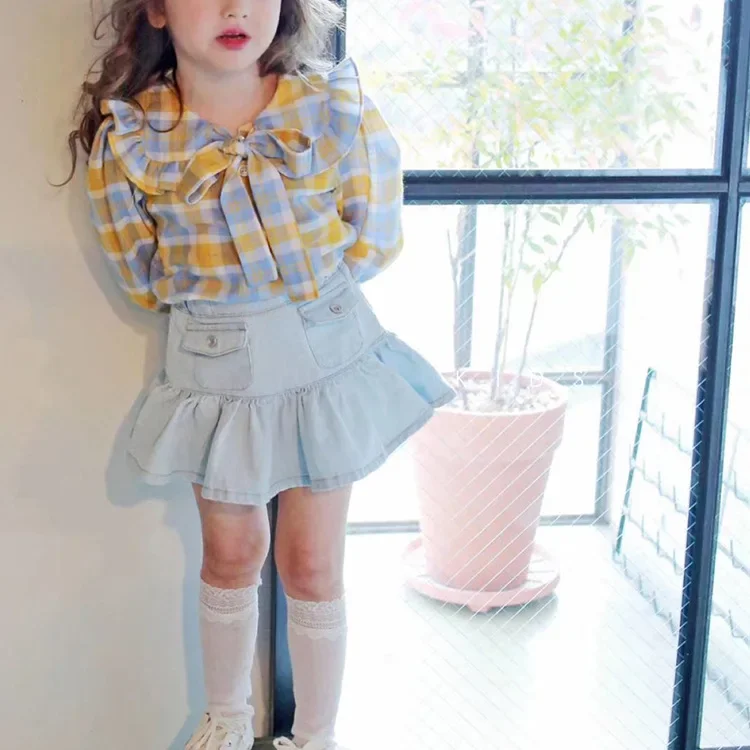 용수철 여성용 세련된 미니 원피스, 프론트 포켓 프릴 엣지 하프 바디 스커트, 한국 버전, 여름