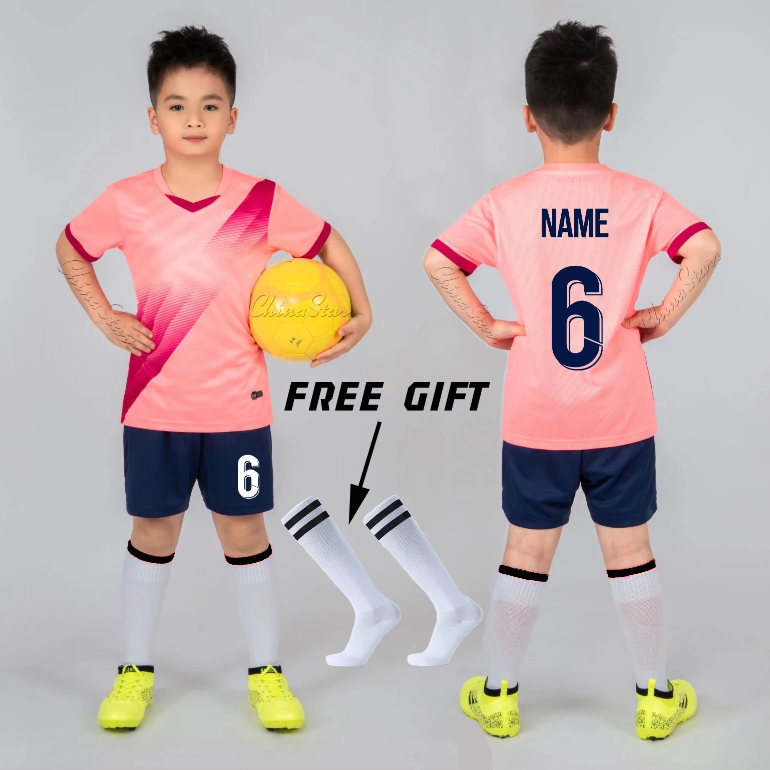 Football Uniform Sports Uniform Sets Boys Child Kids Football Jersey Tracksuit Soccer Sports Uniforms Sportswear Kits Vest Suit Socks