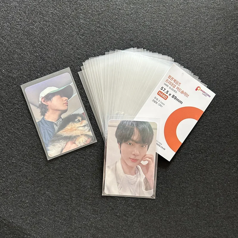 Photocard Protector 50pcs Kpop Card Sleeves Holder Clear 3 Inch Holographic Album Binder Game Card Holder Korea Stationery