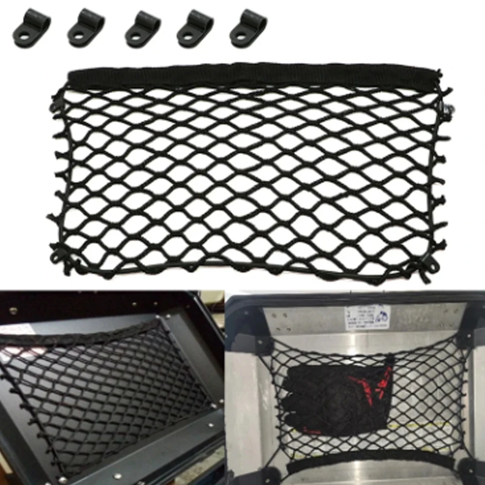 Motorcycle cargo net for top case and panniers