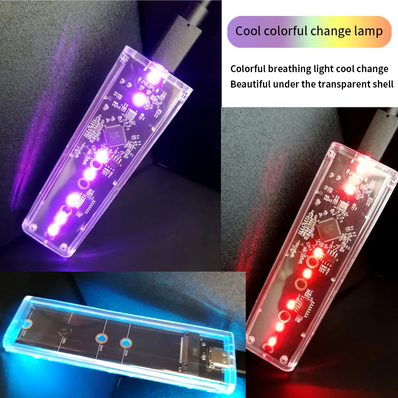 PUSKILL  LED   ϵ Dr, M.2 NVMe NGFF SSD Ŭ, USB 3.1 C Ÿ, 10Gbps SATA HDD ڽ, 2230 2242 2260/2280