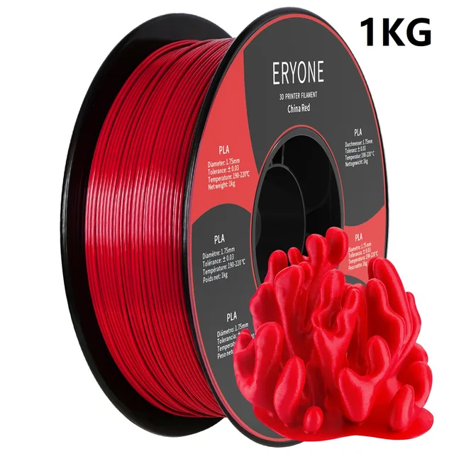 ERYONE Clearance Promotion TPU PLA PLA+ Silk Rainbow Ultra Silk 3D Printing Filament 1KG/0.5KG For FDM 3D Printer Fast Shipping PLA China red