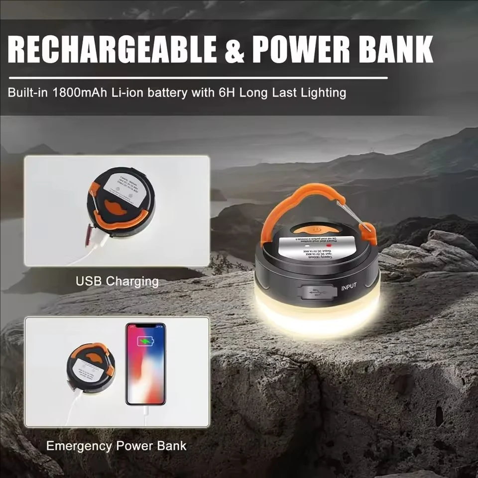 USB Rechargeable Portable Camping Tent Light 3 Modes Waterproof Outdoor Tent Lam