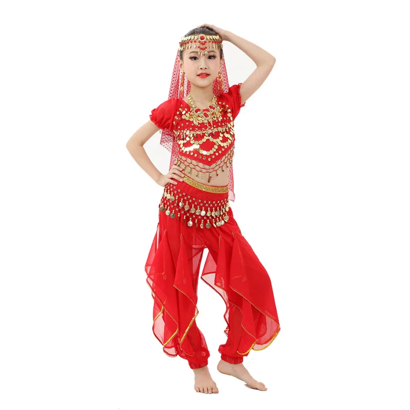 

Girl 8 colors Belly Dance Costumes Kids New Style Child Belly Dancing Girls Bollywood Indian Performance Cloth Dress 7pcs/set