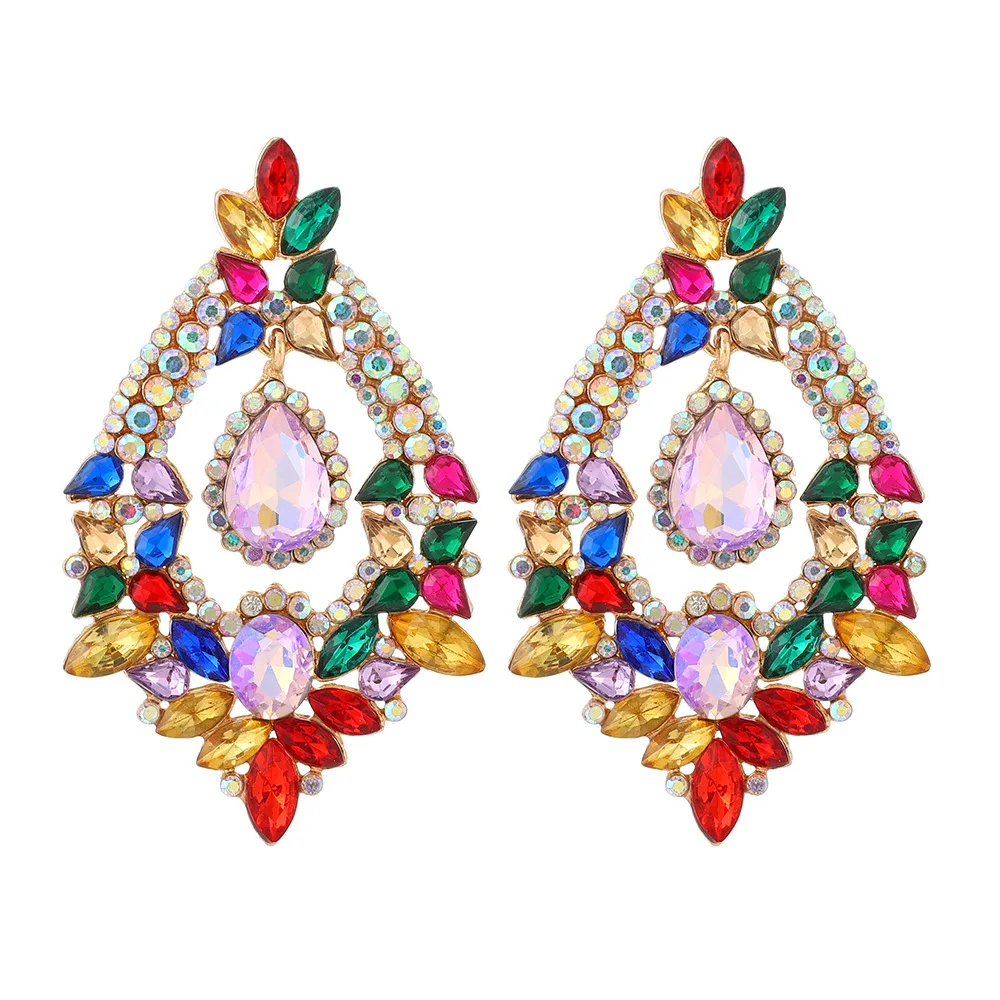 Beautiful women's earrings earrings pendant trend hand inlaid diamond