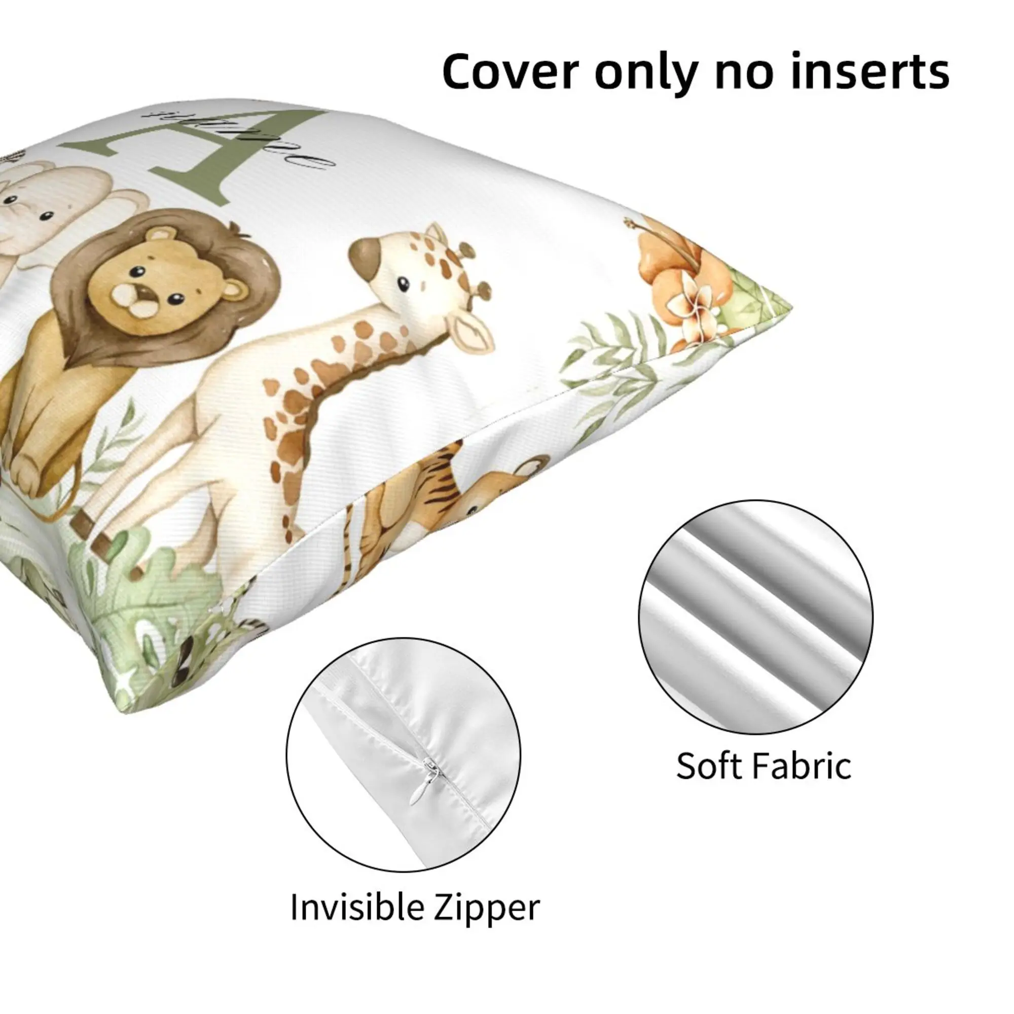 Personalized Animal Pillowcase - Custom Name Kids Bedroom Decoration & Birthday Gift