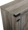 4 Piece Farmhouse Barn Door TV Stand Console Coffee Table and 2 End Table Living Room Set in Rustic Gray Oak 5