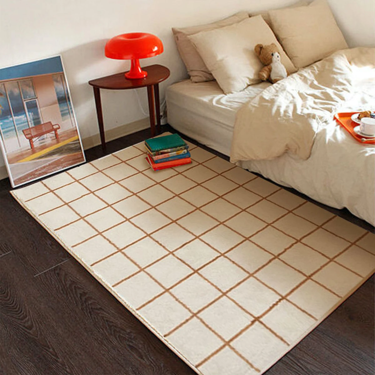 Living Room Bedroom Bedside Plush Cloakroom Large Size Plaid Carpet Home Decoration Modern Minimalism Area Rugs