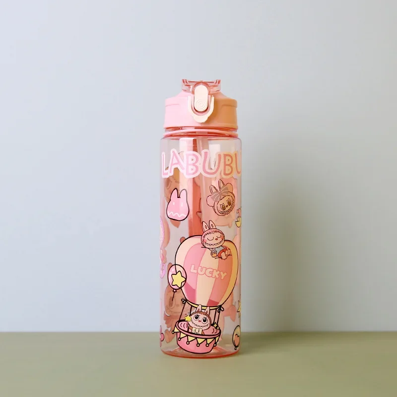 Children's Cartoon Transparent Pop-up Spout Water Cup Hand-held Strap Anti-fall Kettle Space Cup drinking cup water cup silicone cups feeding cup