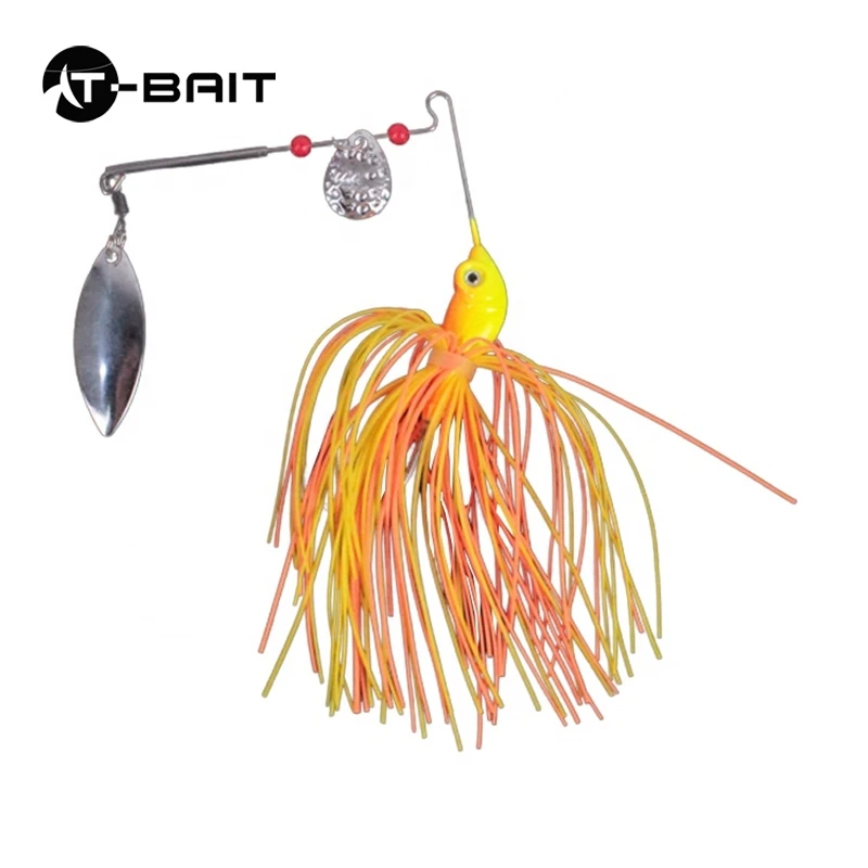 4 Pz/Borsa Fishing Bass Blade Double Willow Spinnerbait Chartreuse Cucchiai Spinner Baits