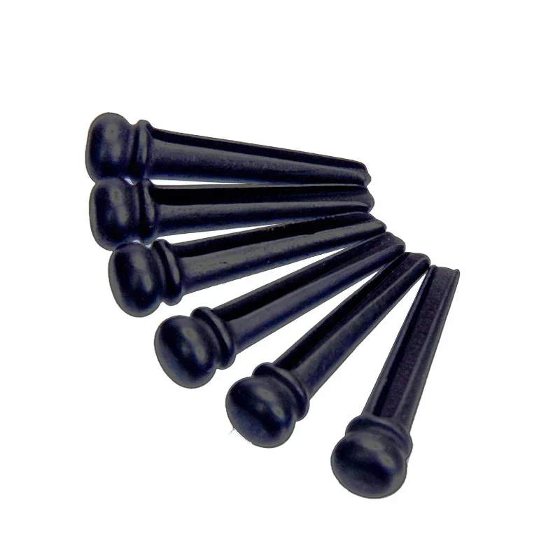 Ebony Acoustic Guitar Bridge Pins 6pcs Black Guitar Pressure String Nails Pin Parts guitar picks acoustic guitar bridge pins