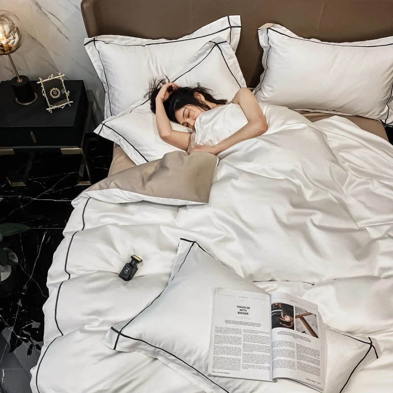 Embroidery Hotel Quality Bedding Set Luxury 800TC Egyptian Cotton Duvet Cover Bed Sheet Set Double King Queen Size Home Textiles 3