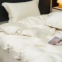 600TC Lyocell Bamboo Fiber Silky Cool Feeling Sleeping Naked Bedding Set 19 Color Designs Duvet Cover Bed Sheet Set Pillowcases 1