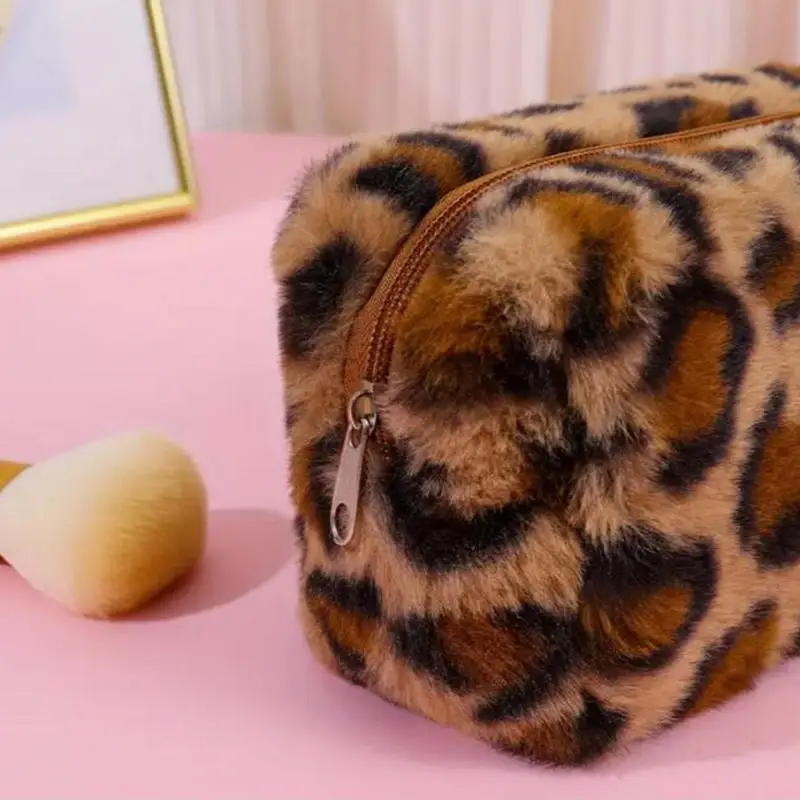 귀여운 필통 학습용 필통 열쇠 파우치 네온 레인보우 컬러 레오파드 문구류 보관 필통 학교 사무실 여행용