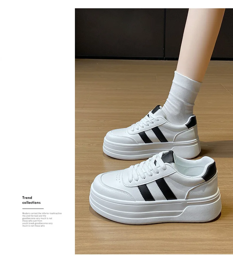 Dames platform sneakers wit met veters en zachte zool_voghion.com