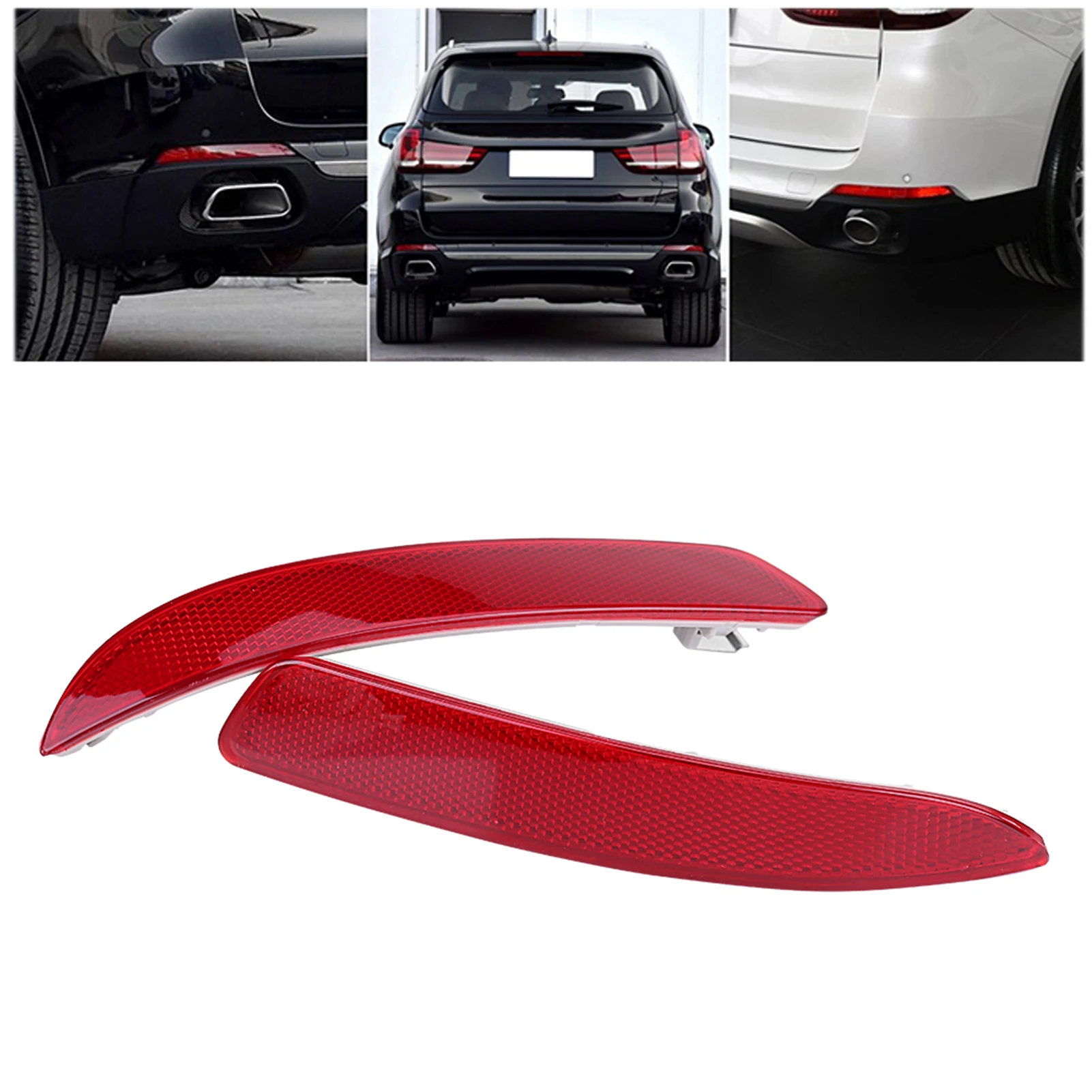 Dual Rear Bumper Reflector Set - High-Visibility Red Reflectors