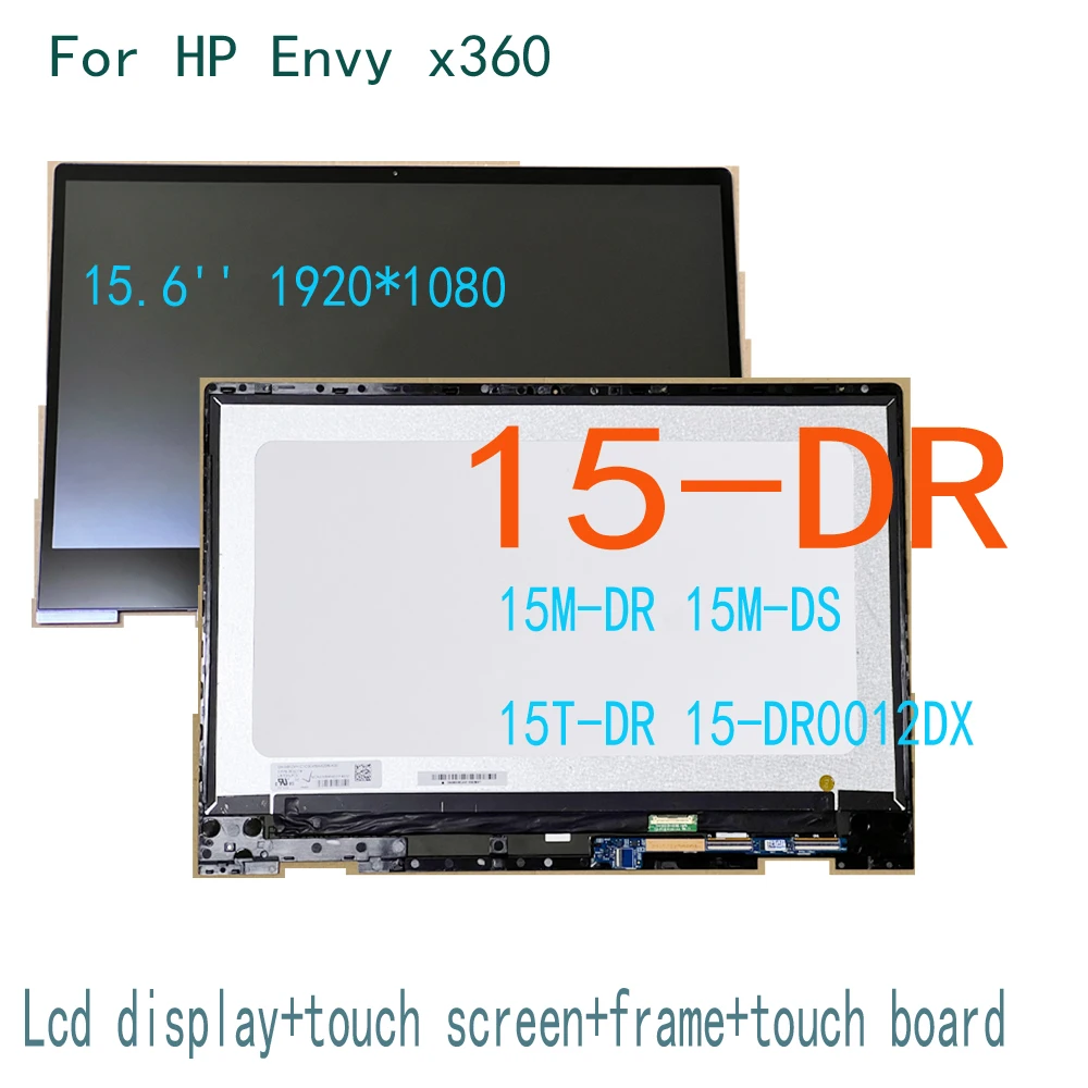 15.6 ''Fhd 1920 X1080 Per Hp Envy X360 15-Dr 15M-Dr 15T-Dr Display Lcd 15-Dr0012Dx Touch Screen Digitizer Glass Panel Assembly