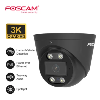 FOSCAM POE 보안 카메라, 적외선 야간 투시경, 야외 돔 캠, 스마트 AI 인간, 자동차, 애완 동물 감지 감시 카메라, 5MP