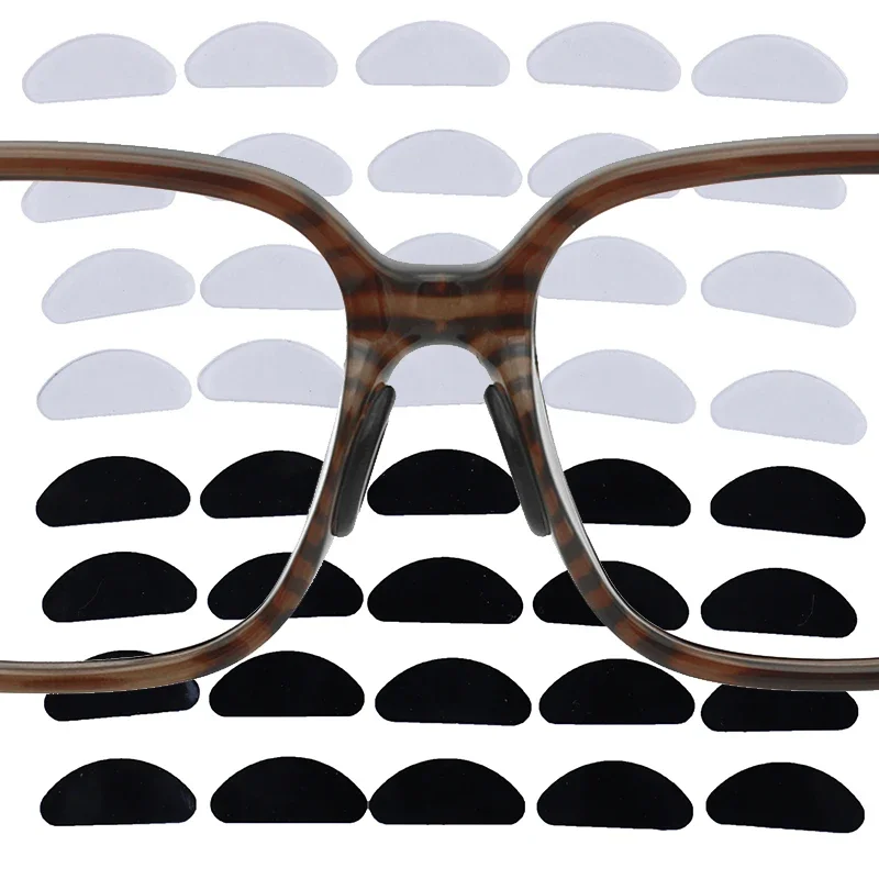 25 Pairs Glasses Nose Pads Adhesive Silicone Nose Pads Non-slip Clear Black Thin Nosepads for Glasses Eyeglasses Accessories 3