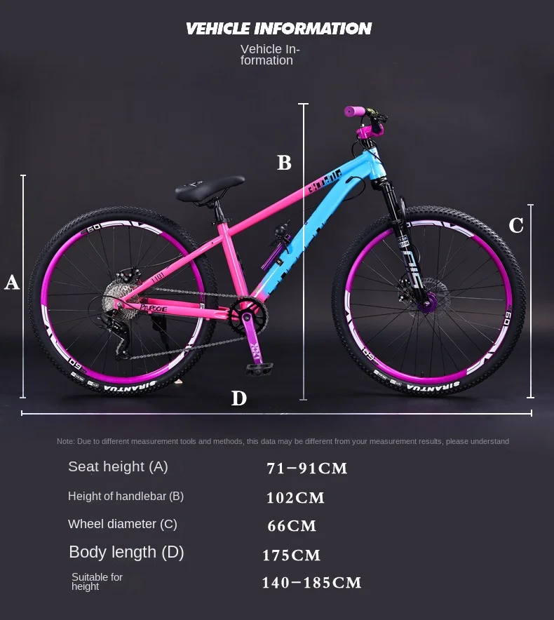 OVOZI Dirt Bike bicicleta de montaña hombre y mujer adulto velocidad Variable bicicleta para estudiantes adolescentes ultraligera absorción de impacto