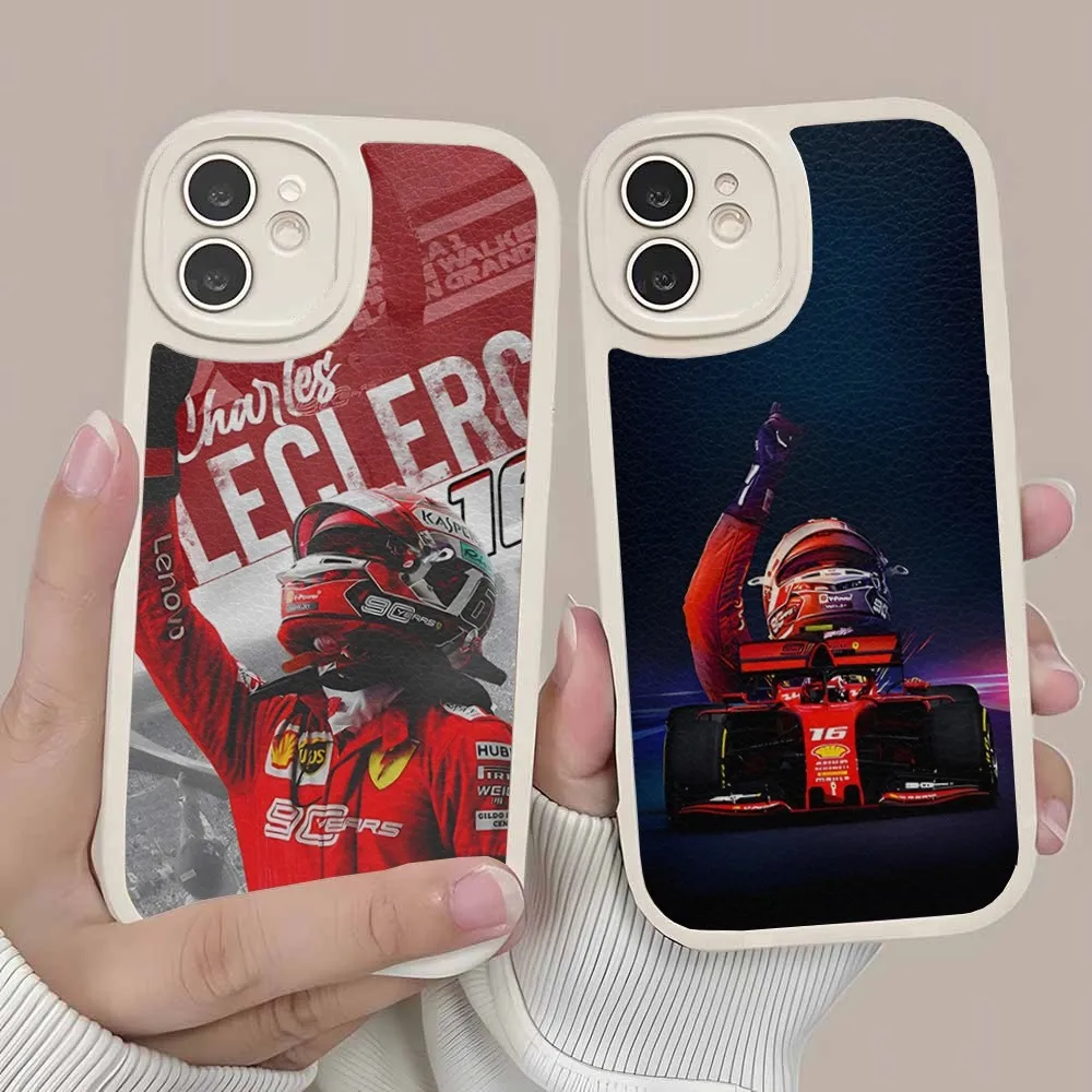 F1 Charles Leclerc 16 Phone Case Lambskin Silicone Back Cover For Iphone 15 Pro Max 14 Pro 11 13 12 Mini X Xr Xs 7 8 Puls Se