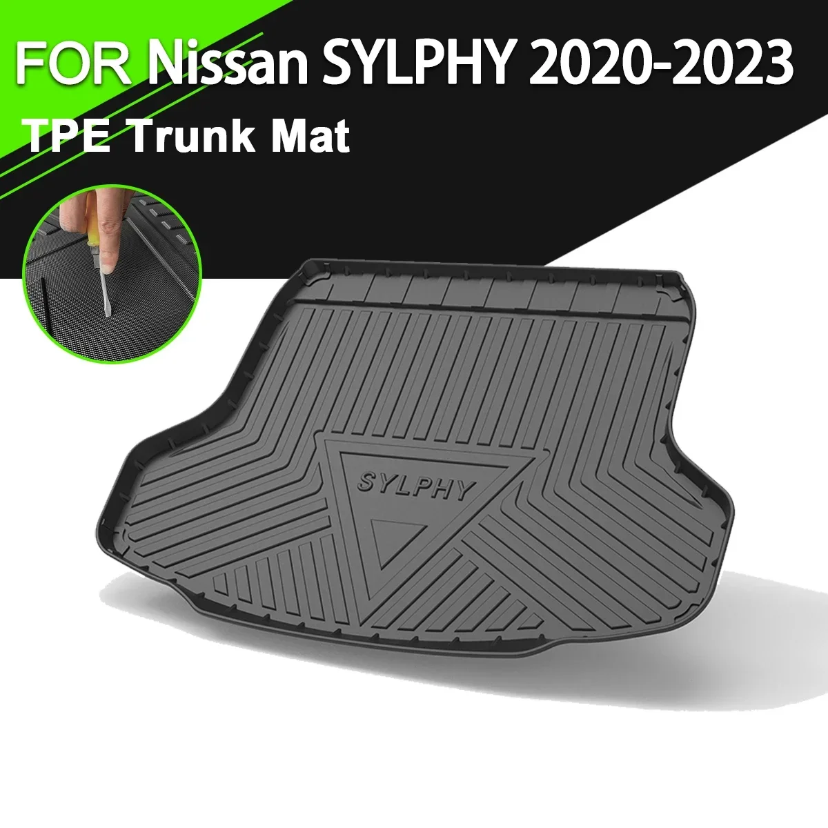 

Коврик для багажника автомобиля, водонепроницаемый Нескользящий Резиновый коврик из ТПЭ, аксессуары для Nissan SYLPHY 2020-2023