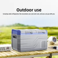 Réfrigérateur de voiture 2V/24V/220V, congélateur portable 15L pour camion/camping/Camping, -20 ℃ ~20 ℃   Compresseur silencieux réglable, économe en énergie 2