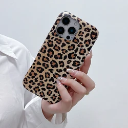 Elegant Lichee Pattern Leopard Grain Leather ShockProof Phone Case with Color Collision Back Cover - iPhone 16 Plus (Brown)